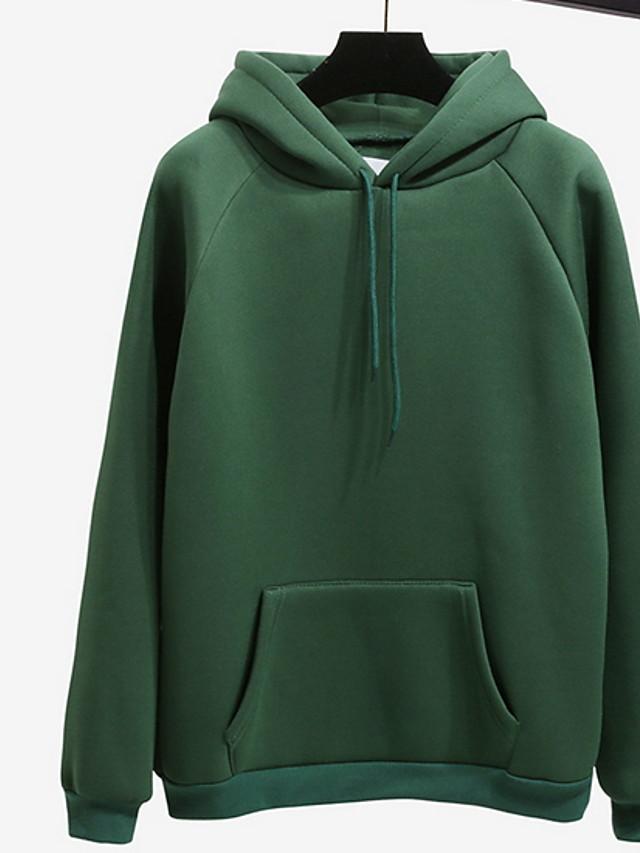 Solid Colored Hoodie - Hooded Basic Pullover