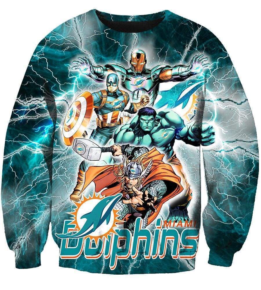 Miami Dolphins - The Avengers - 3D Hoodie, Zip-Up, Sweatshirt, T-Shirt