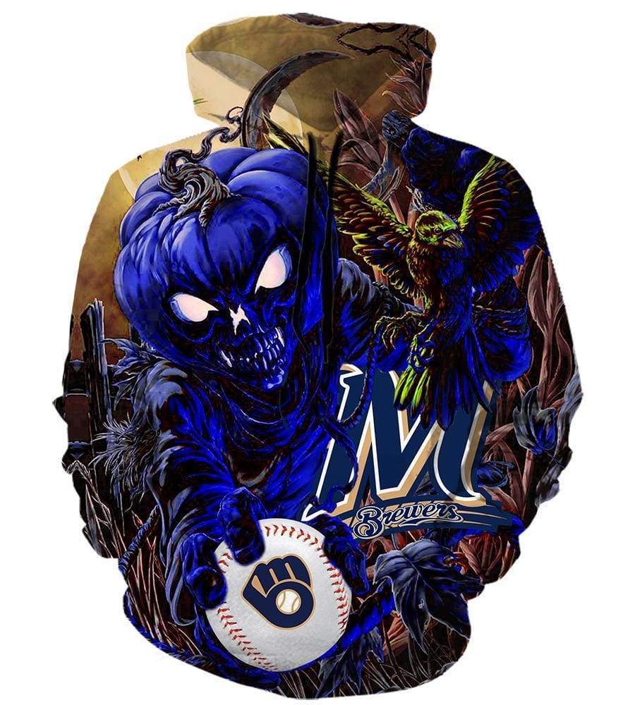 Milwaukee Brewers Halloween - 3D Hoodie, Zip-Up, Sweatshirt, T-Shirt