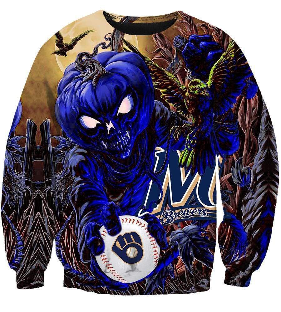 Milwaukee Brewers Halloween - 3D Hoodie, Zip-Up, Sweatshirt, T-Shirt