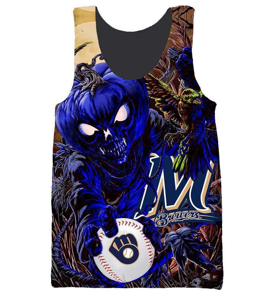 Milwaukee Brewers Halloween - 3D Hoodie, Zip-Up, Sweatshirt, T-Shirt