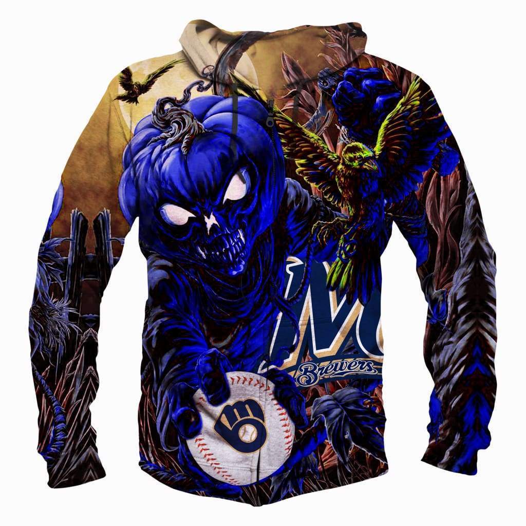 Milwaukee Brewers Halloween - 3D Hoodie, Zip-Up, Sweatshirt, T-Shirt