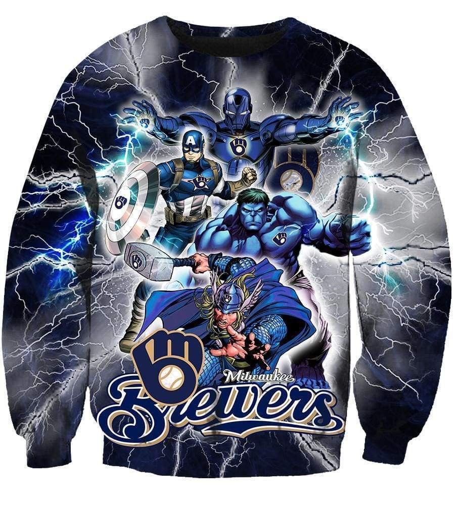 Milwaukee Brewers/The Avengers  - 3D Hoodie, Zip-Up, Sweatshirt, T-Shirt