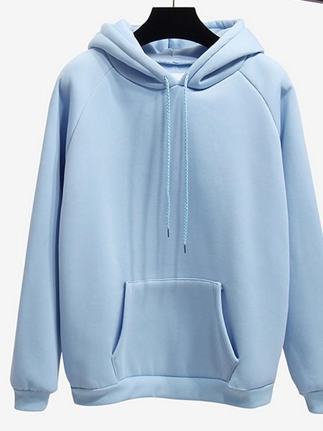 Solid Colored Hoodie - Hooded Basic Pullover