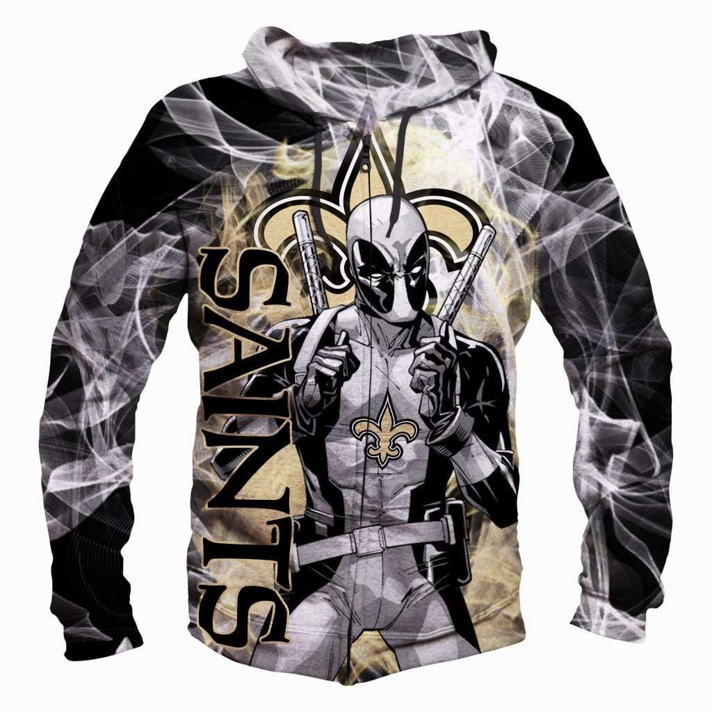 New Orleans Saints/Deadpool - 3D Hoodie, Zip-Up, Sweatshirt, T-Shirt