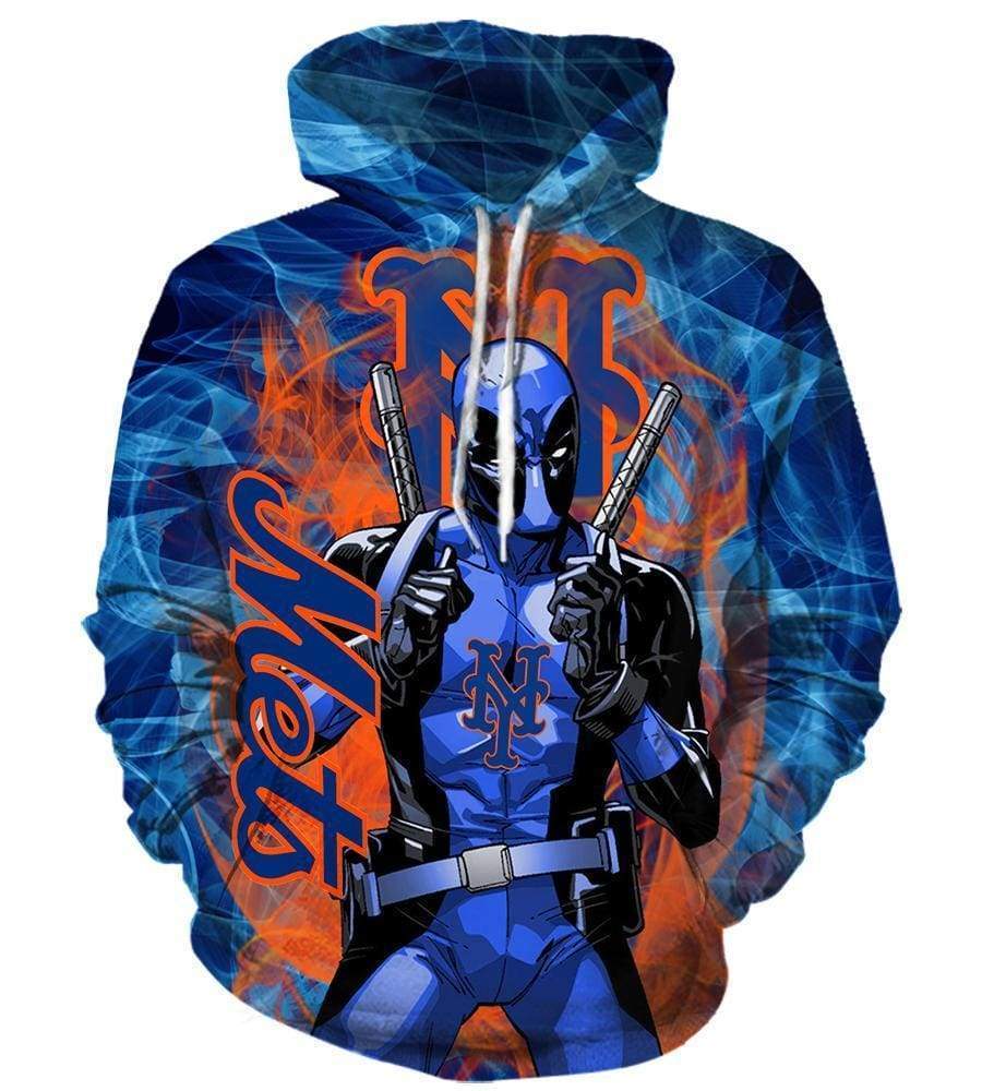 New York Mets/Deadpool - 3D Hoodie, Zip-Up, Sweatshirt, T-Shirt