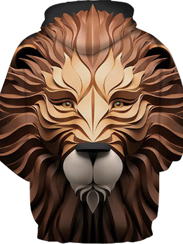 3D Printed Punk & Gothic Hoodie - Exaggerated Wild Animals Pullover