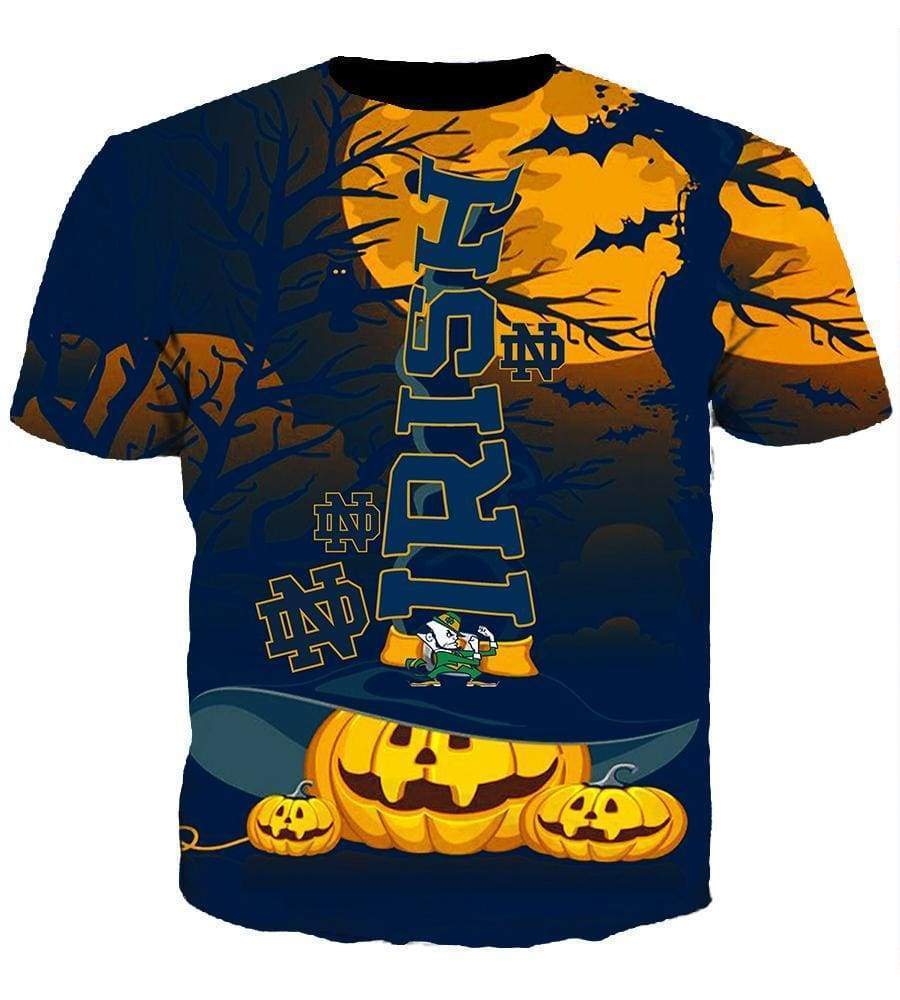 Notre Dame Fighting Irish/Pumpkin Night  - 3D Hoodie, Zip-Up, Sweatshirt, T-Shirt