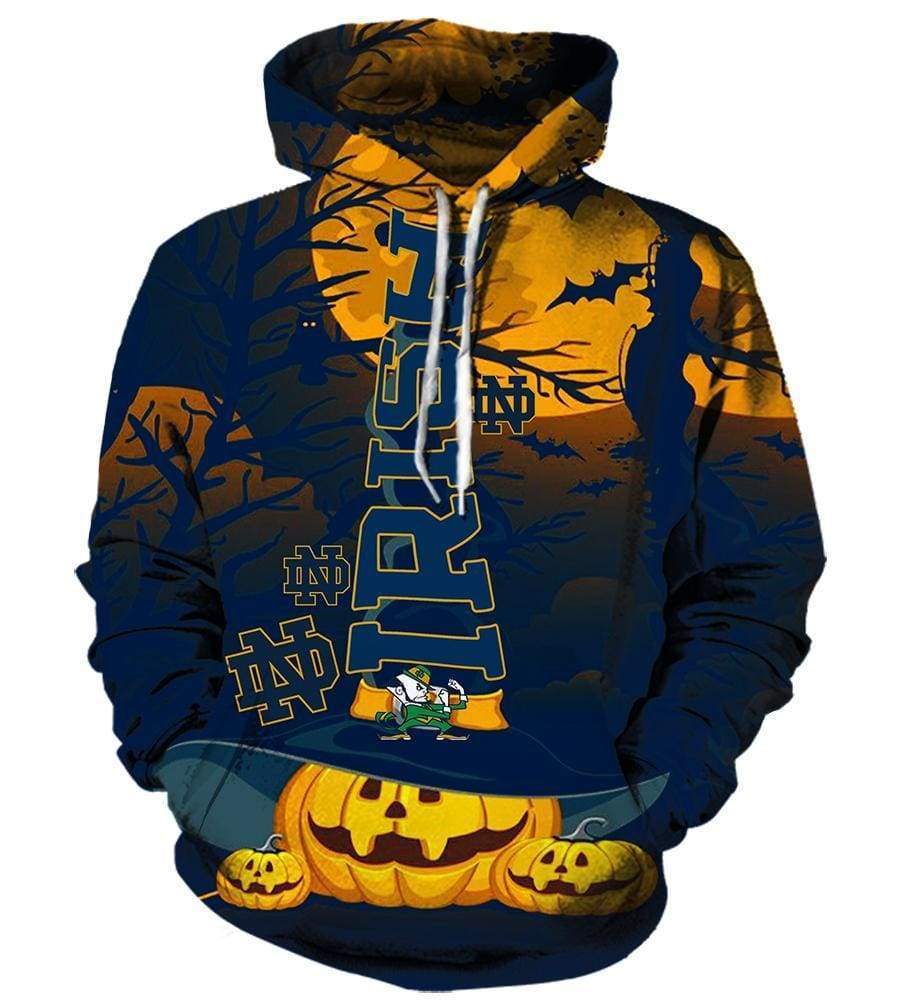 Notre Dame Fighting Irish/Pumpkin Night  - 3D Hoodie, Zip-Up, Sweatshirt, T-Shirt