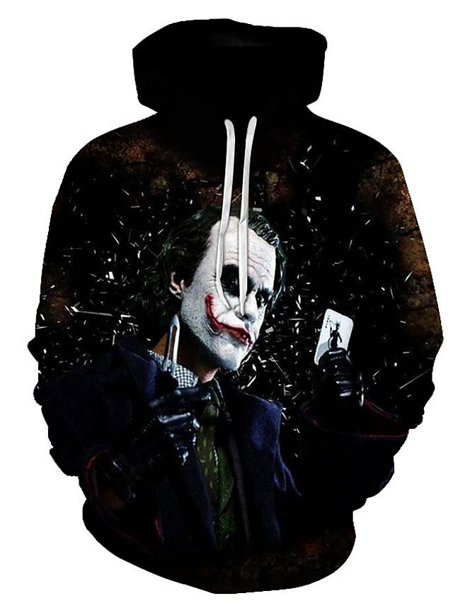 3D Printed The Joker Geometric Hooded Pullover Hoodie