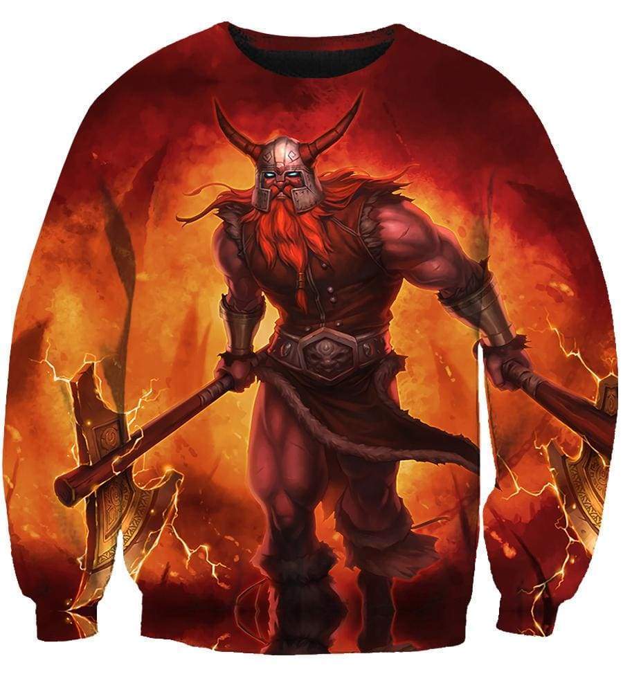 League Of Legend Olaf Hoodies -  Pullover Red Hoodie