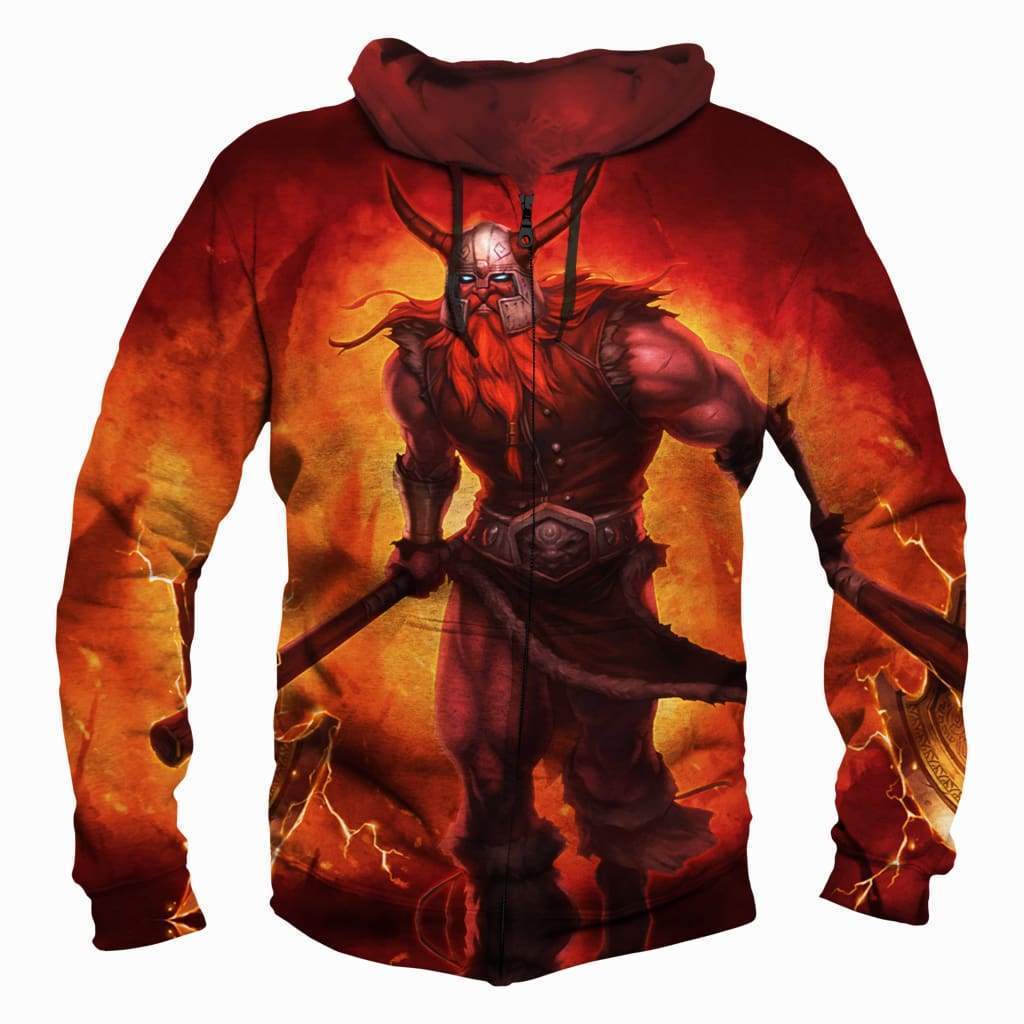 League Of Legend Olaf Hoodies -  Pullover Red Hoodie