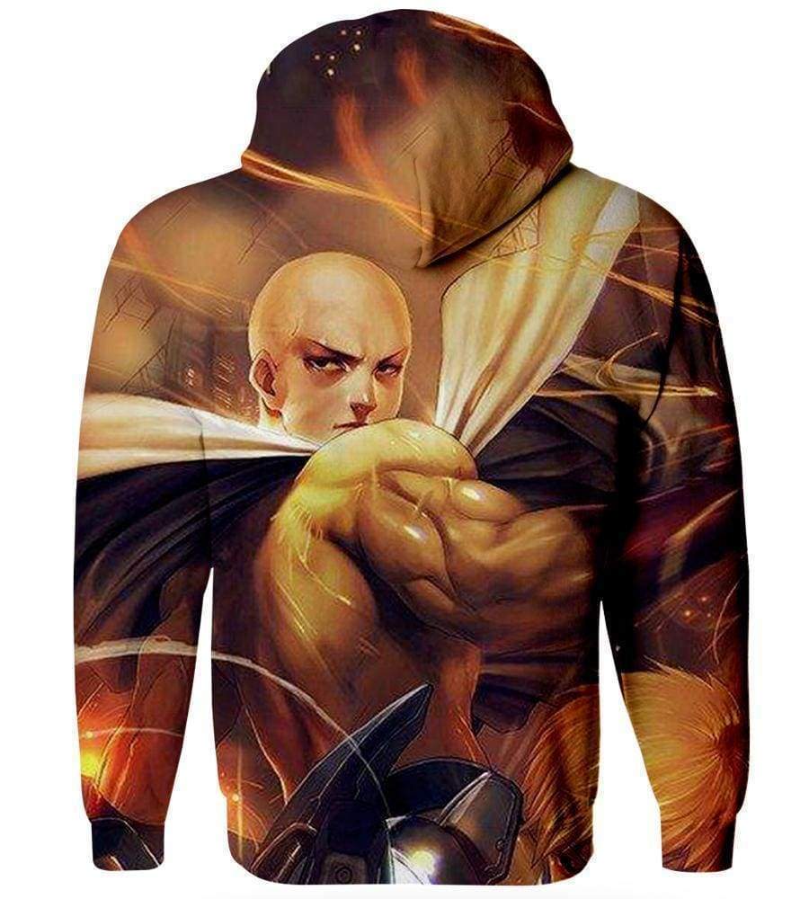 One Punch Man Hoodies - Zip Up Fighting Yellow Hoodie