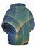 Men's Blue Geometric 3D Printed Graphic Statement Hoodie