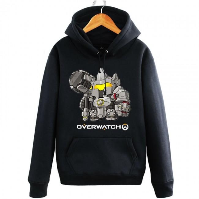 Overwatch Reinhardt Hoodies - Pullover Black Hoodie