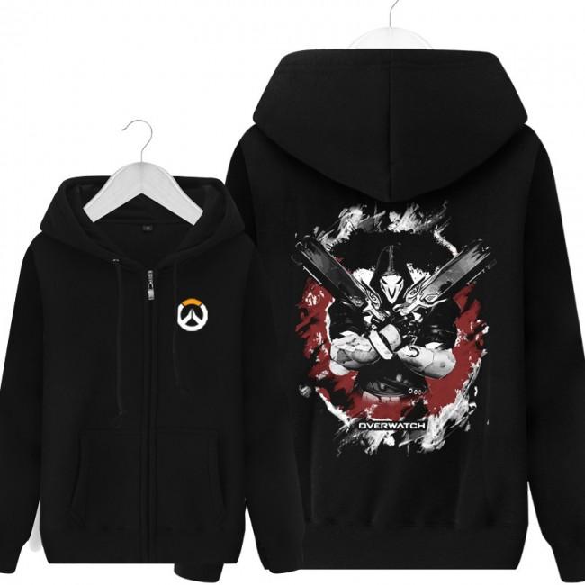 Overwatch Reaper Hoodies - Zip Up Black Hoodie