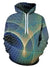 Men's Blue Geometric 3D Printed Graphic Statement Hoodie