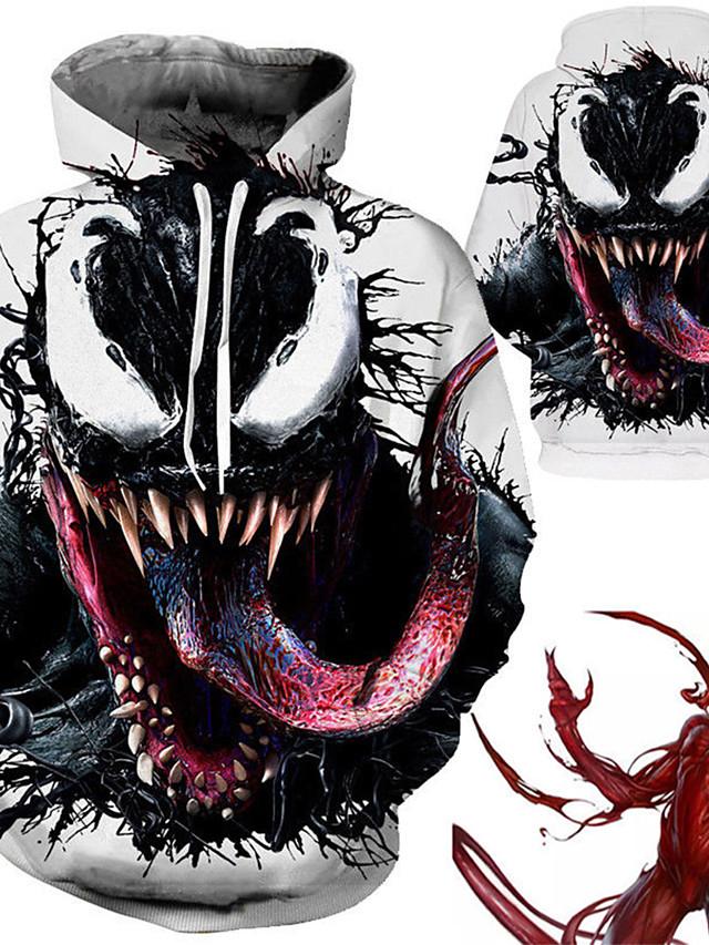 3D Printed Evil Beast Hoodie - Hooded Casual Pullover