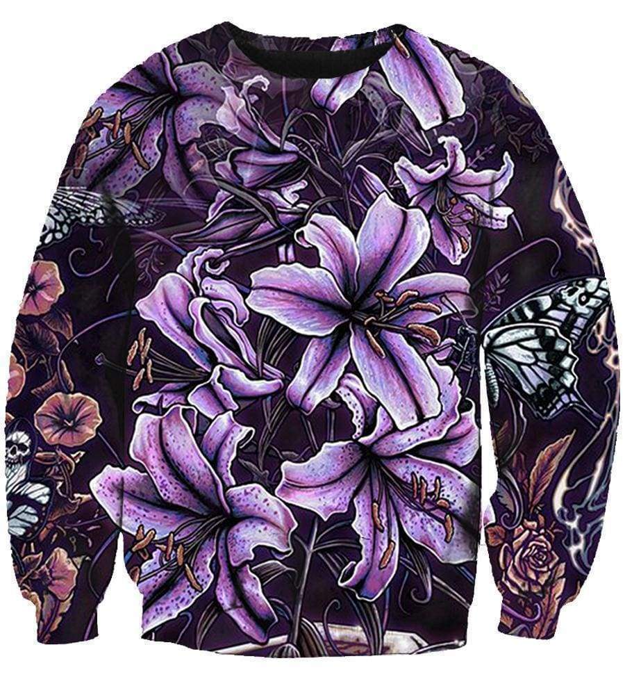 Funny Pop Evil Hoodies - Zip Up Blooming violet Deep Purple 3D Hoodie