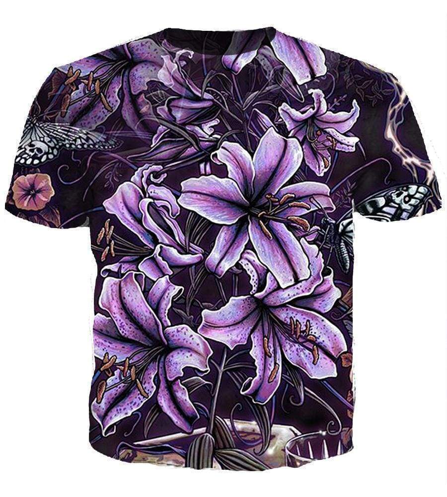 Funny Pop Evil Hoodies - Zip Up Blooming violet Deep Purple 3D Hoodie