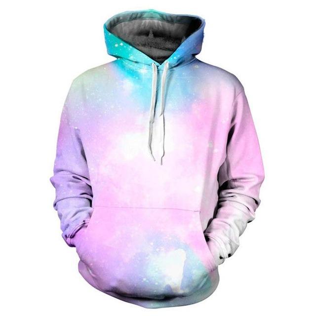 Light Pink Space 3D Unisex Pocket Hoodie