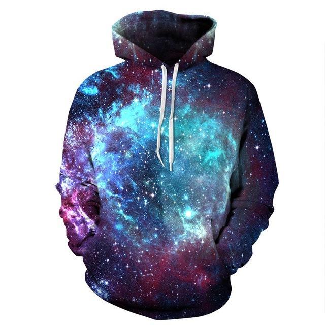 Electric Galaxy 3D Unisex Pocket Hoodie