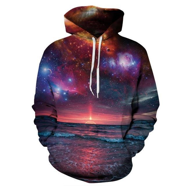 Alien Sky Galaxy 3D Unisex Pocket Hoodie
