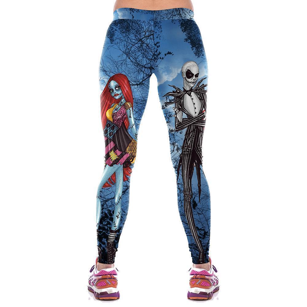 Halloween Jack Skellington Leggings - Nightmare Before Blue Sexy Legging
