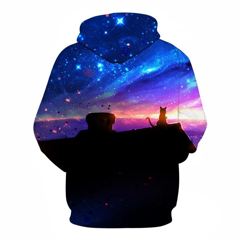 3D Blue Galaxy Hoodie