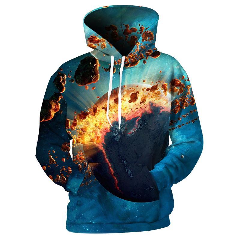 Flying Meteor In Space Hoodie