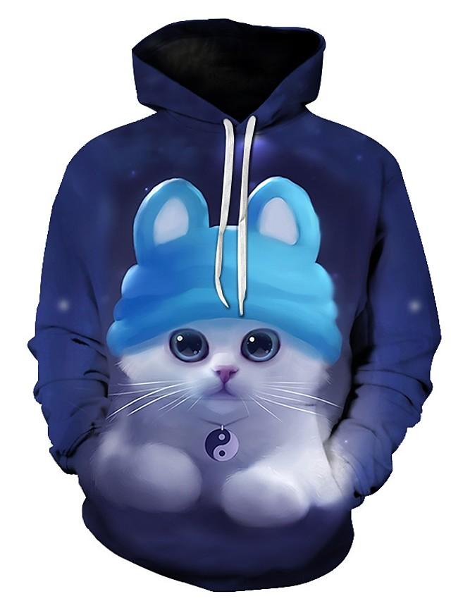 3D Printed Cartoon Cat Pet Hoodie Hooded Active Pullover