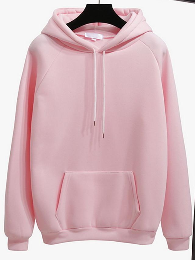 Solid Colored Hoodie - Hooded Basic Pullover