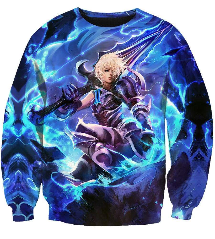 League Of Legend Riven Hoodies - Pullover Blue Hoodie
