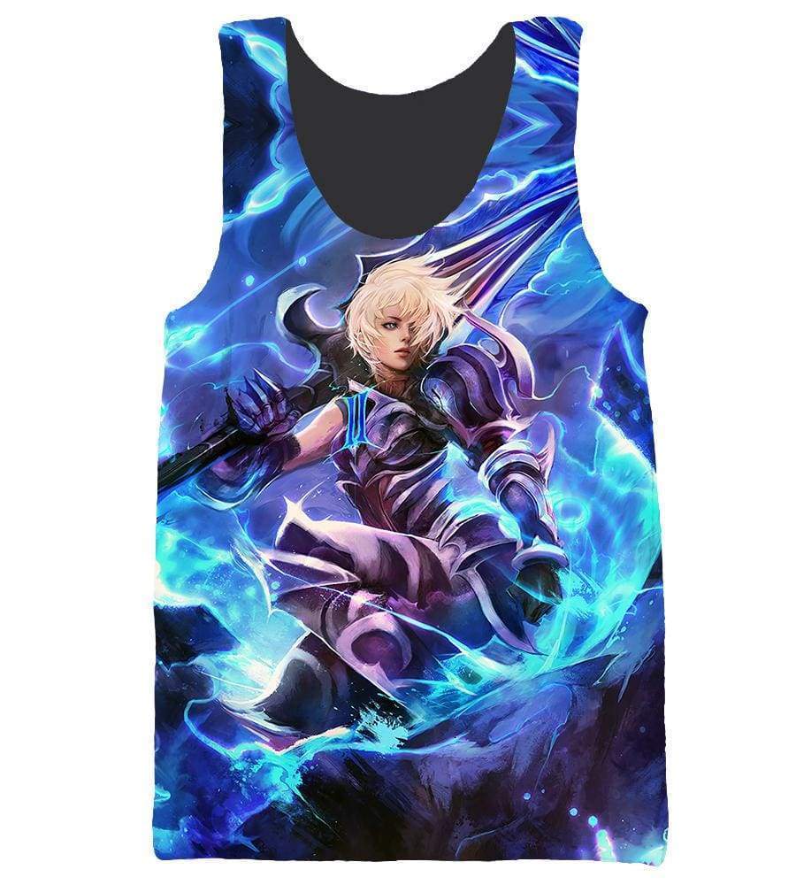 League Of Legend Riven Hoodies - Pullover Blue Hoodie