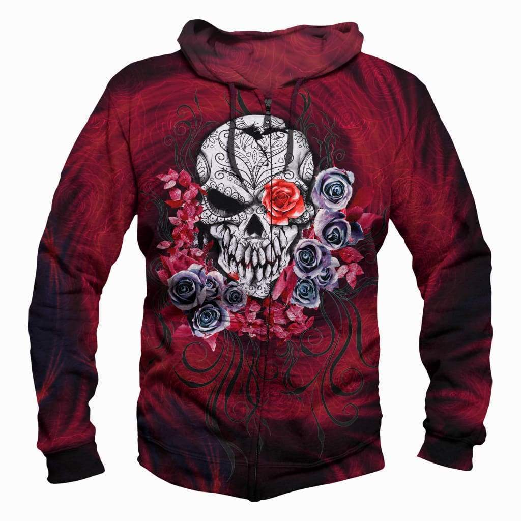 Skull and Roses - 3D Hoodie, Zip-Up, Sweatshirt, T-Shirt