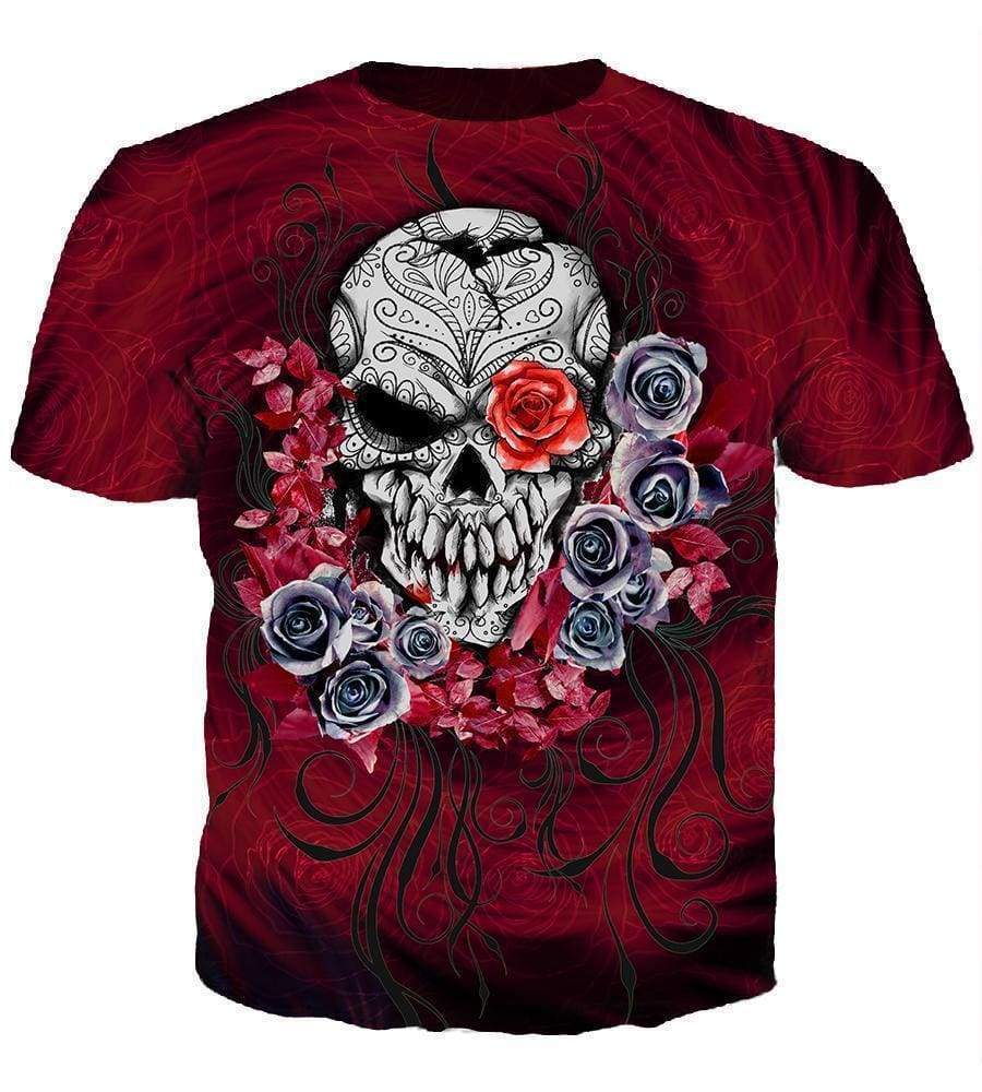 Skull and Roses - 3D Hoodie, Zip-Up, Sweatshirt, T-Shirt