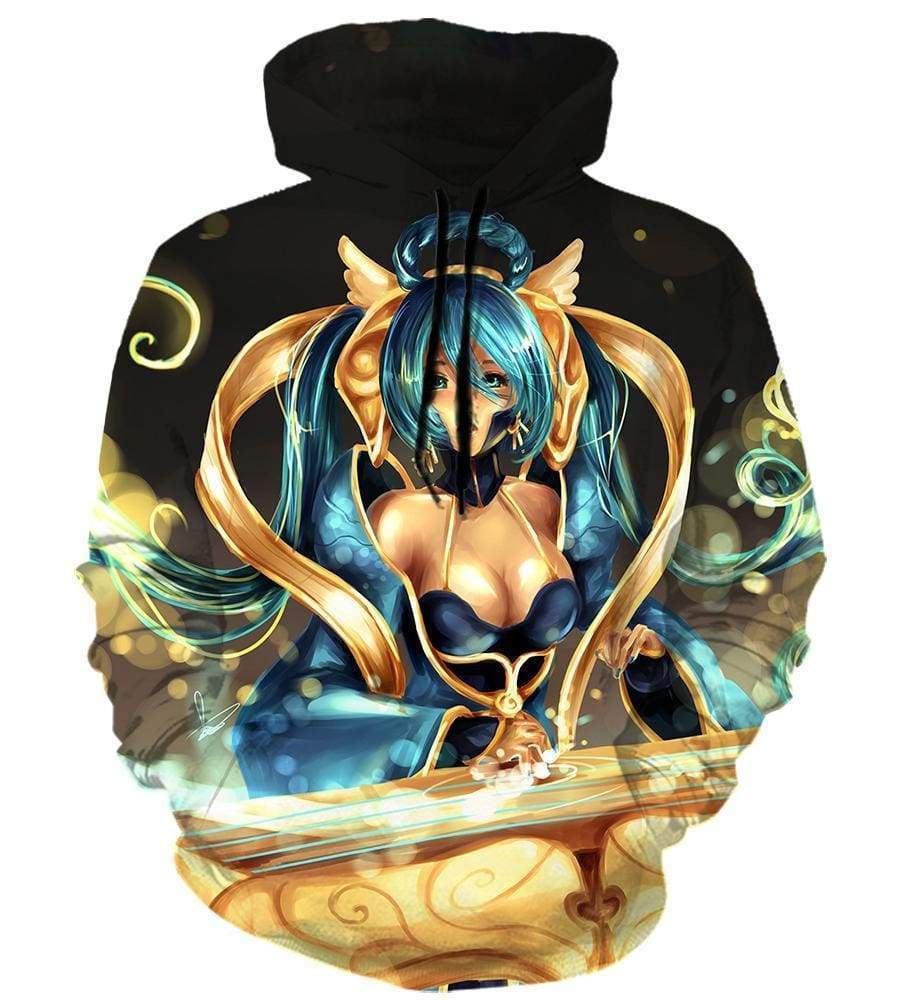 League Of Legend Sona Hoodies - Pullover Yellow Hoodie