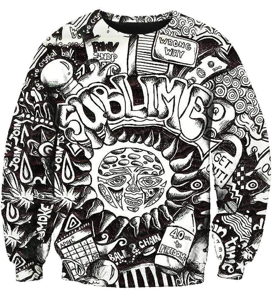 Funny Sublime Sweatshirts - Black And White The Sun Shines Sweatshirt