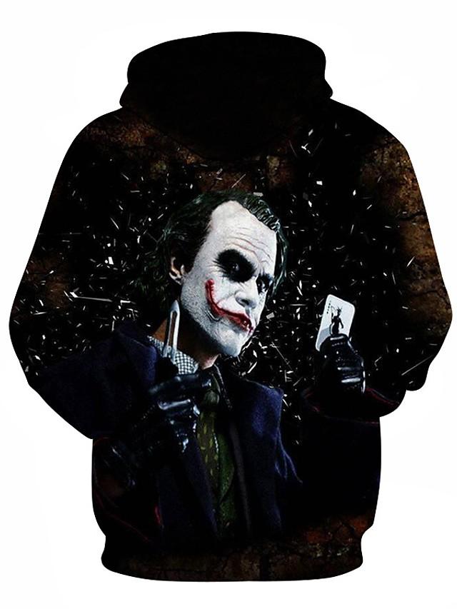 3D Printed The Joker Geometric Hooded Pullover Hoodie