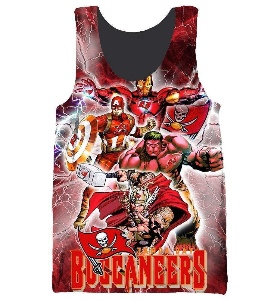 Tampa Bay Buccaneers - The Avengers - 3D Hoodie, Zip-Up, Sweatshirt, T-Shirt