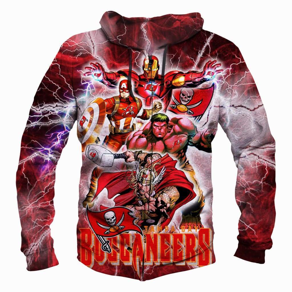 Tampa Bay Buccaneers - The Avengers - 3D Hoodie, Zip-Up, Sweatshirt, T-Shirt