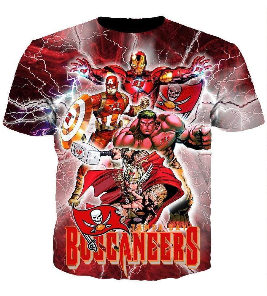 Tampa Bay Buccaneers - The Avengers - 3D Hoodie, Zip-Up, Sweatshirt, T-Shirt