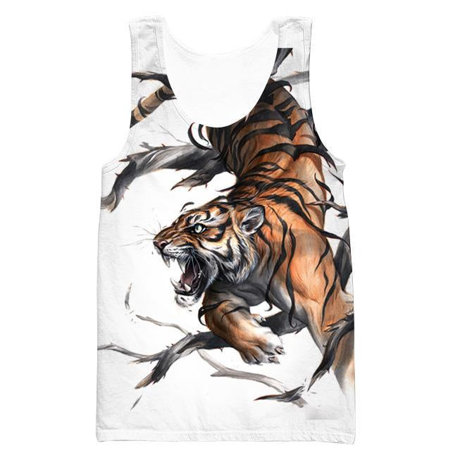 Tiger Hoodies - Printed Tiger Pullover Hoodie