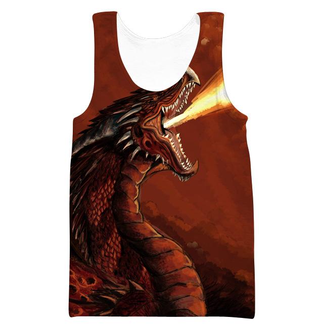 Dragon Hoodies - Red Fire Dragon Fantasy Pullover Hoodie