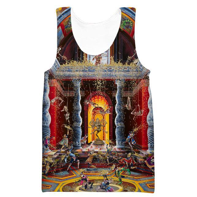 Renaissance Art Hoodies - Pullover Red Church 3D Hoodie