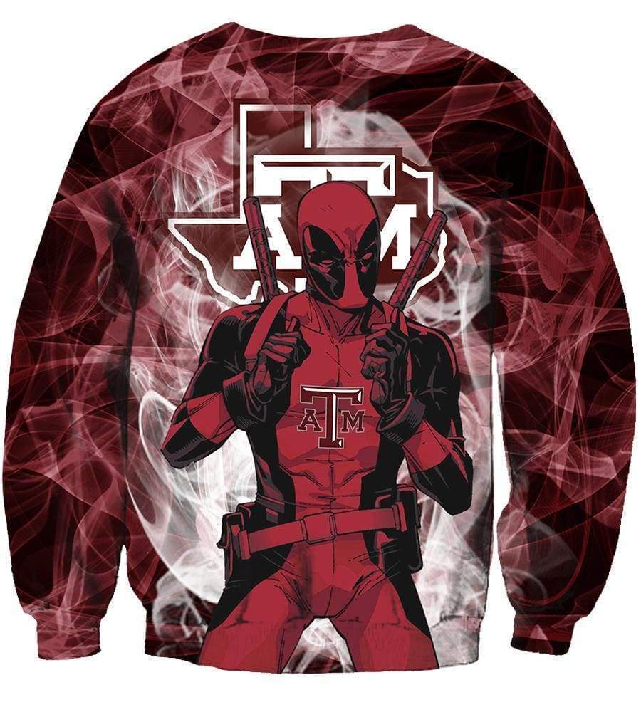 Texas A&M Aggies/Deadpool- 3D Hoodie, Zip-Up, Sweatshirt, T-Shirt