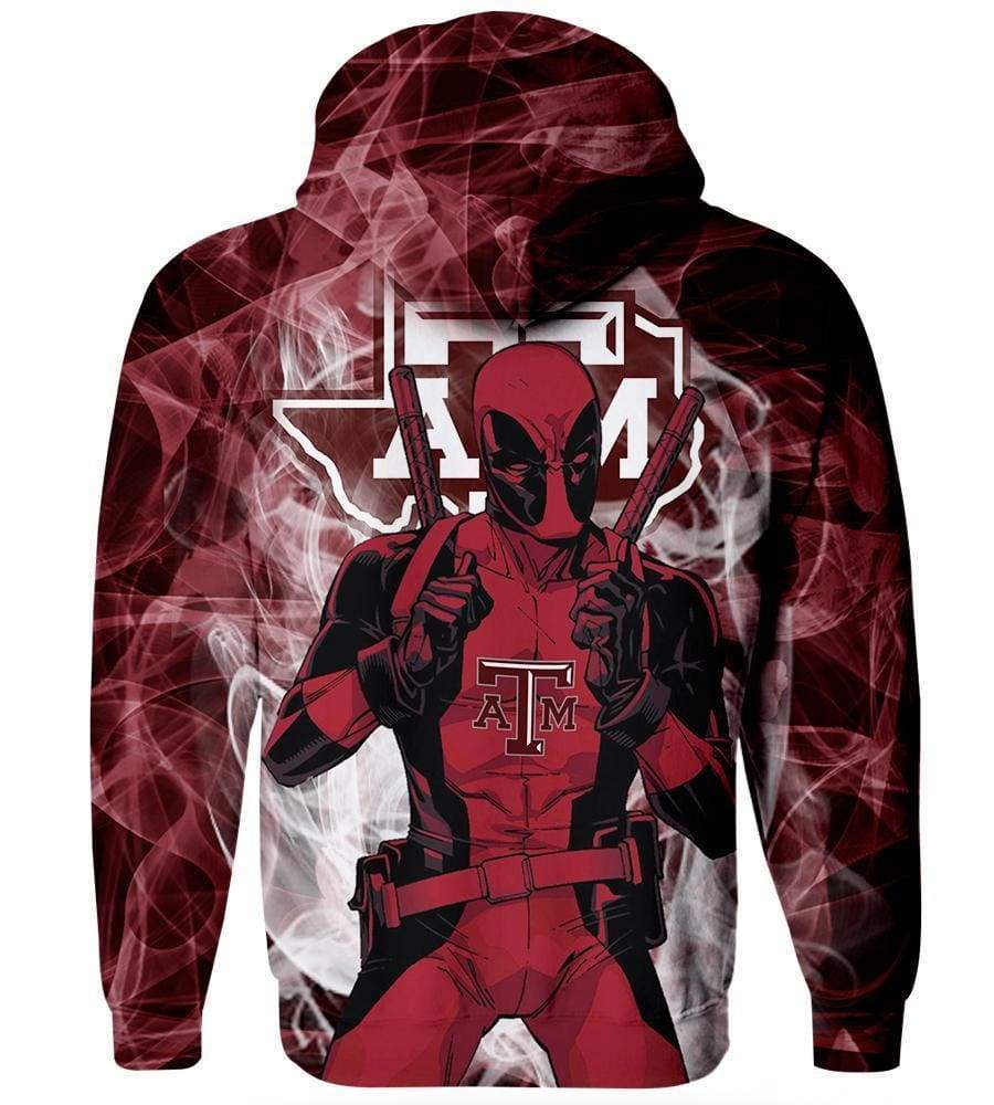 Texas A&M Aggies/Deadpool- 3D Hoodie, Zip-Up, Sweatshirt, T-Shirt