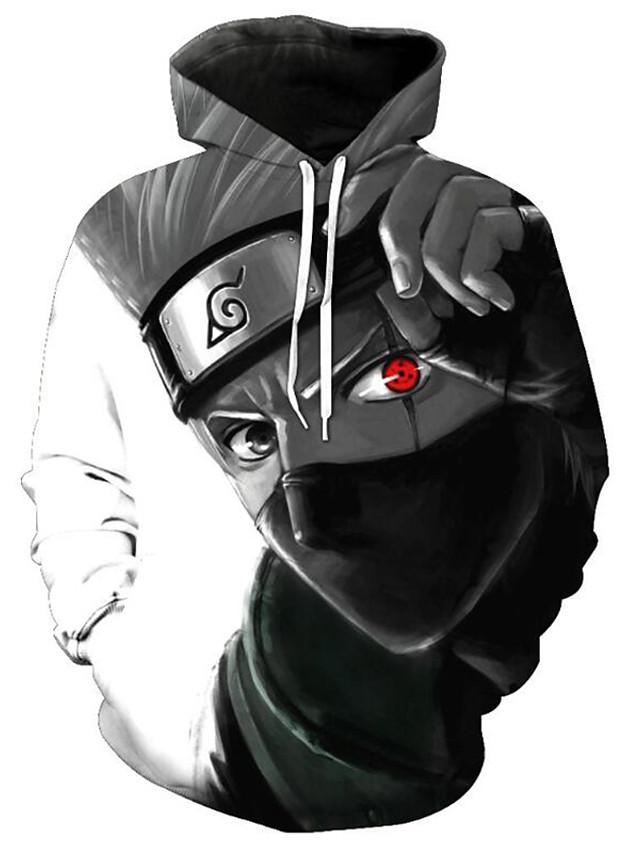 3D Anime Naurto Hatake Kakashi Character Hoodie-Hooded Casual Pullover