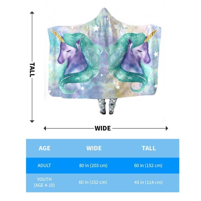 Miracle Unicorn Hooded Blanket - Cut White Blanket
