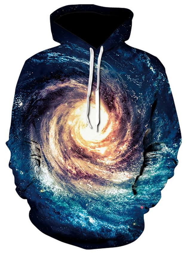 3D Printed Space Galaxy Hoodie - Hooded Basic Pullover